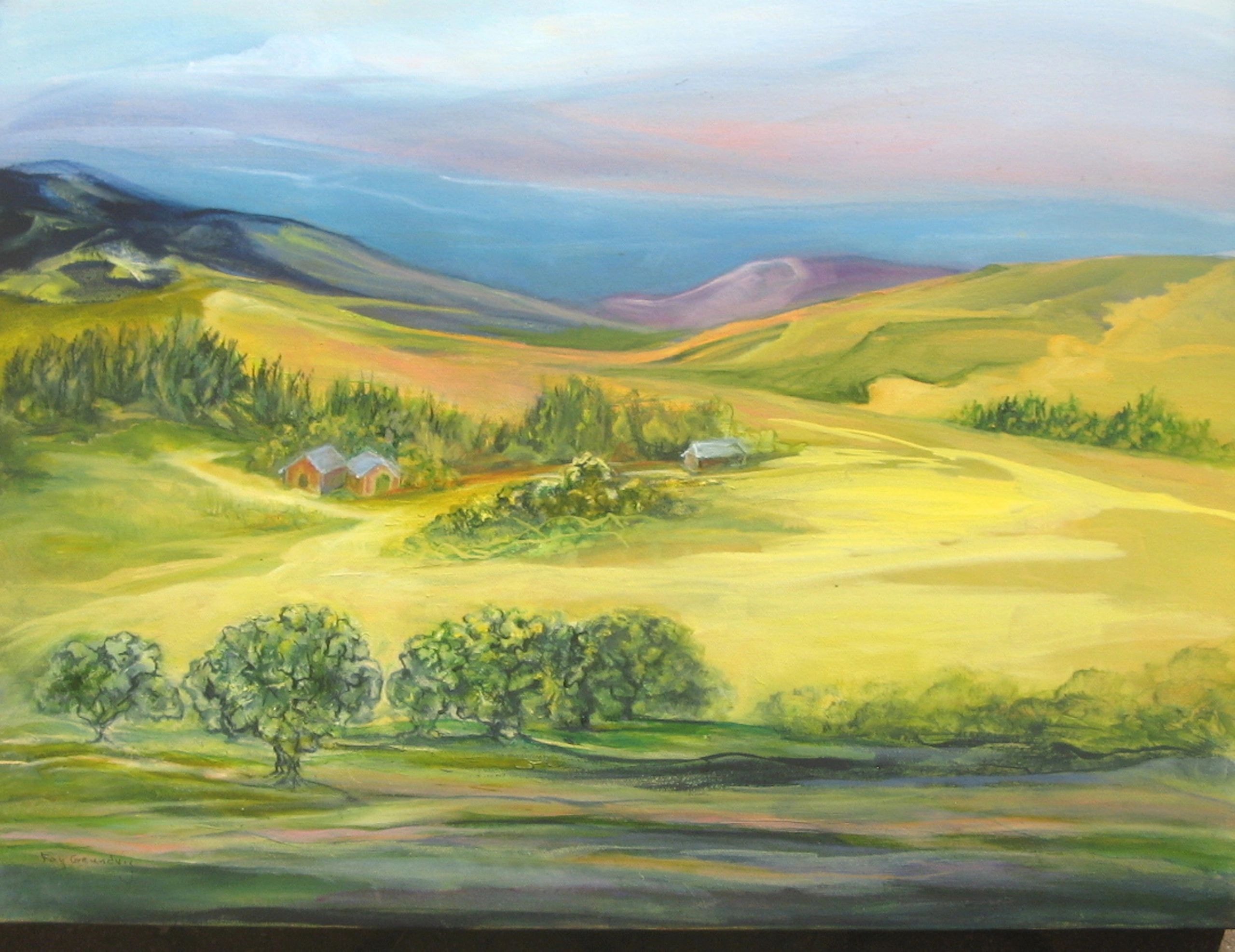 Warm Valley – rural farmhouses rolling green hills
